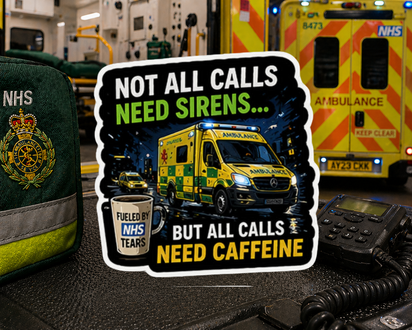 Not All Calls Need Sirens... But All Calls Need Caffeine Sticker