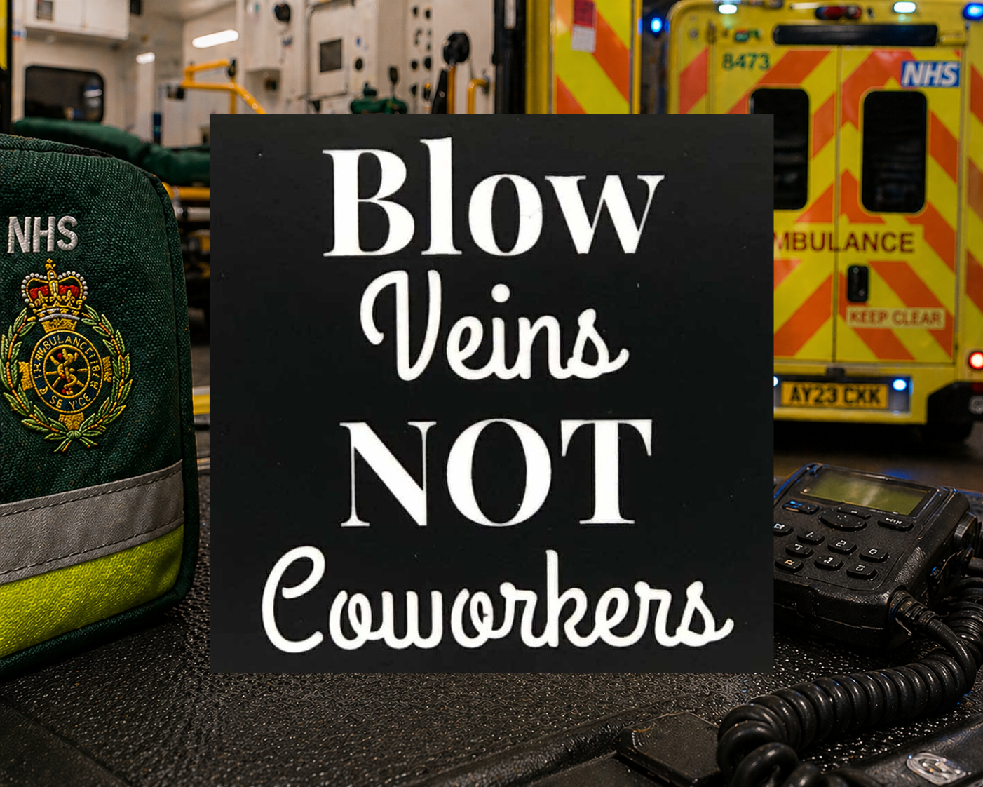 Blow Veins NOT Coworkers Sticker